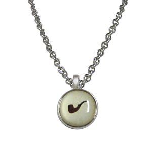 Brown Smoking Pipe Design Necklace